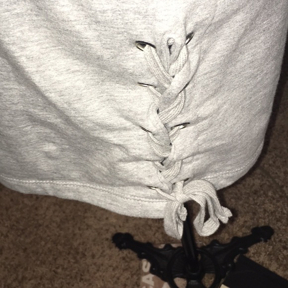 On Fire BLESSED Grey Hoodie Side Tie Sweatshirt - Picture 4 of 9